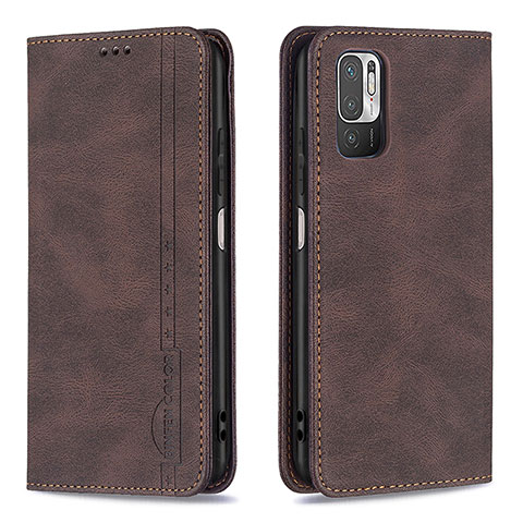 Funda de Cuero Cartera con Soporte Carcasa B05F para Xiaomi POCO M3 Pro 5G Marron