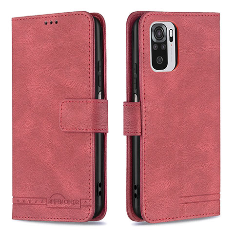 Funda de Cuero Cartera con Soporte Carcasa B05F para Xiaomi Poco M5S Rojo