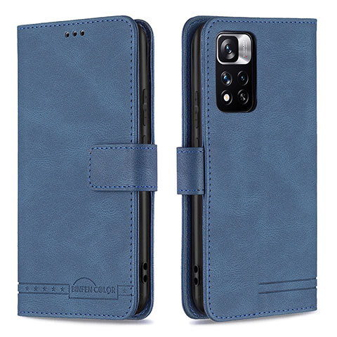 Funda de Cuero Cartera con Soporte Carcasa B05F para Xiaomi Poco X4 NFC Azul