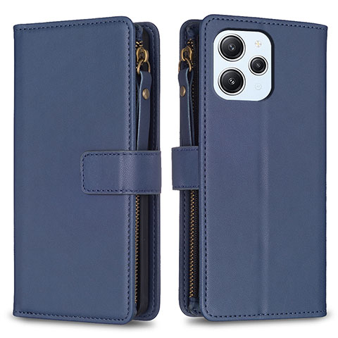 Funda de Cuero Cartera con Soporte Carcasa B05F para Xiaomi Redmi 12 4G Azul