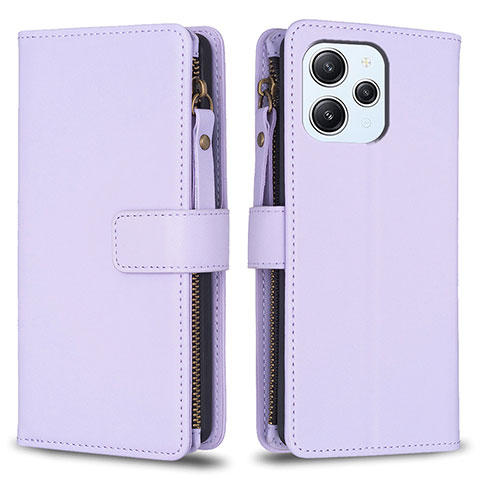 Funda de Cuero Cartera con Soporte Carcasa B05F para Xiaomi Redmi 12 4G Purpura Claro