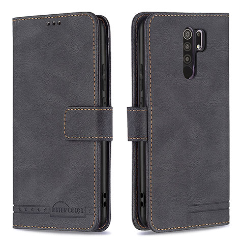 Funda de Cuero Cartera con Soporte Carcasa B05F para Xiaomi Redmi 9 Negro