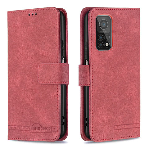 Funda de Cuero Cartera con Soporte Carcasa B05F para Xiaomi Redmi K30S 5G Rojo