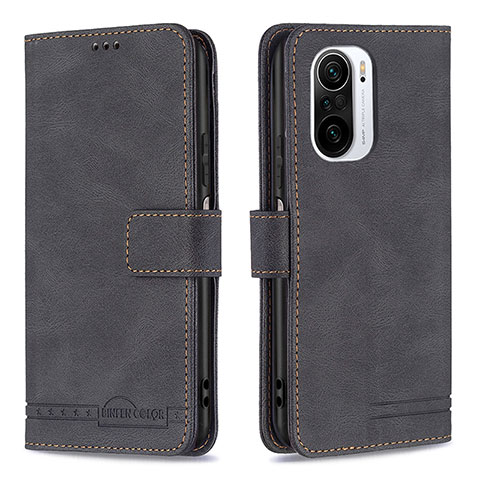 Funda de Cuero Cartera con Soporte Carcasa B05F para Xiaomi Redmi K40 Pro+ Plus 5G Negro