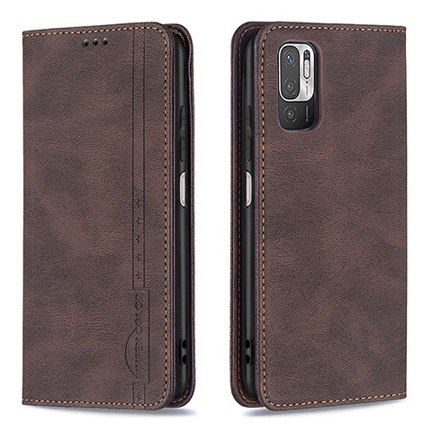 Funda de Cuero Cartera con Soporte Carcasa B05F para Xiaomi Redmi Note 10 5G Marron