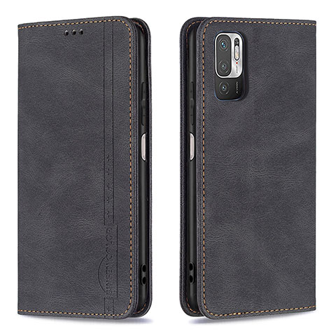 Funda de Cuero Cartera con Soporte Carcasa B05F para Xiaomi Redmi Note 10T 5G Negro