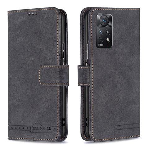 Funda de Cuero Cartera con Soporte Carcasa B05F para Xiaomi Redmi Note 11 Pro 4G Negro