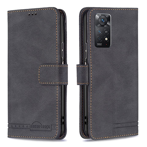 Funda de Cuero Cartera con Soporte Carcasa B05F para Xiaomi Redmi Note 11 Pro 5G Negro