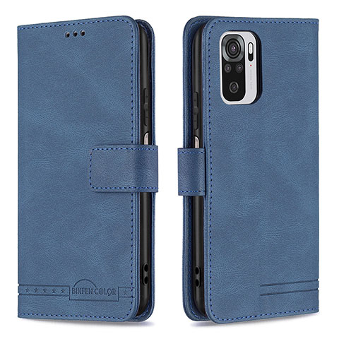 Funda de Cuero Cartera con Soporte Carcasa B05F para Xiaomi Redmi Note 11 SE India 4G Azul