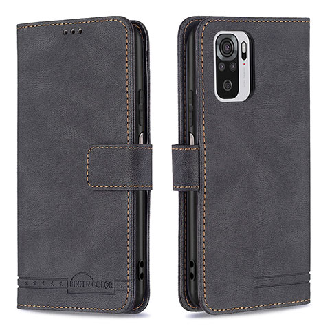 Funda de Cuero Cartera con Soporte Carcasa B05F para Xiaomi Redmi Note 11 SE India 4G Negro