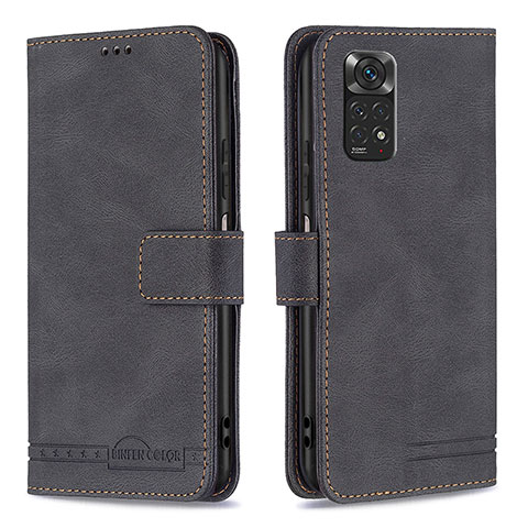 Funda de Cuero Cartera con Soporte Carcasa B05F para Xiaomi Redmi Note 11S 4G Negro