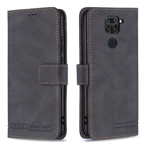 Funda de Cuero Cartera con Soporte Carcasa B05F para Xiaomi Redmi Note 9 Negro