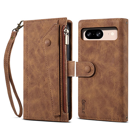 Funda de Cuero Cartera con Soporte Carcasa B05S para Google Pixel 8 5G Marron