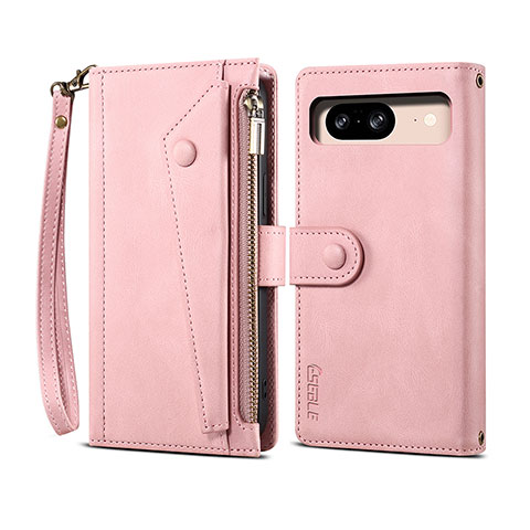 Funda de Cuero Cartera con Soporte Carcasa B05S para Google Pixel 8 5G Oro Rosa