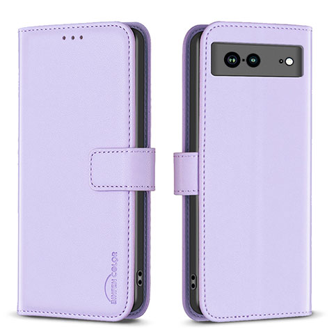 Funda de Cuero Cartera con Soporte Carcasa B06F para Google Pixel 7a 5G Purpura Claro