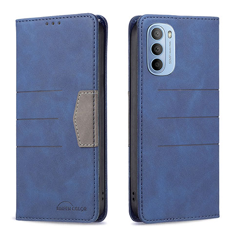 Funda de Cuero Cartera con Soporte Carcasa B06F para Motorola Moto G41 Azul