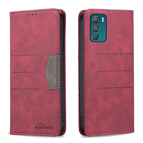 Funda de Cuero Cartera con Soporte Carcasa B06F para Motorola Moto G42 Rojo