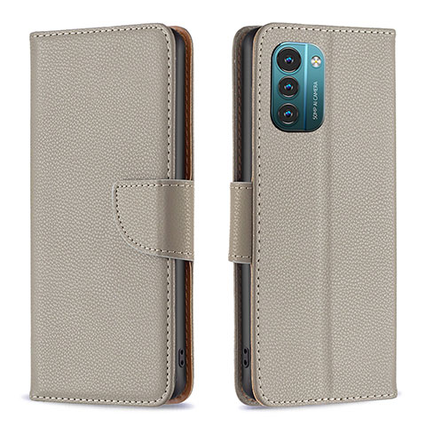 Funda de Cuero Cartera con Soporte Carcasa B06F para Nokia G11 Gris