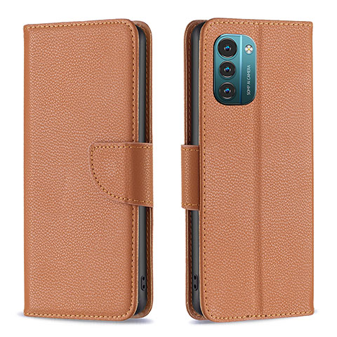 Funda de Cuero Cartera con Soporte Carcasa B06F para Nokia G21 Marron