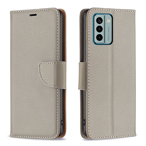 Funda de Cuero Cartera con Soporte Carcasa B06F para Nokia G22 Gris