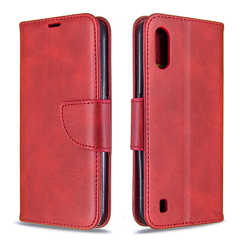 Funda de Cuero Cartera con Soporte Carcasa B06F para Samsung Galaxy A01 SM-A015 Rojo