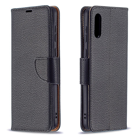 Funda de Cuero Cartera con Soporte Carcasa B06F para Samsung Galaxy A02 Negro