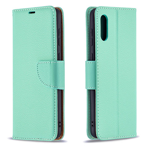 Funda de Cuero Cartera con Soporte Carcasa B06F para Samsung Galaxy A02 Verde