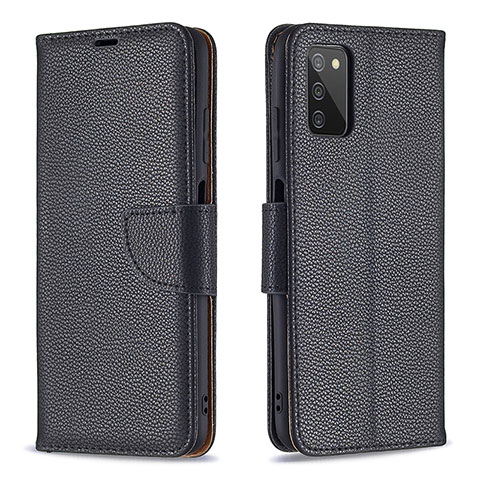 Funda de Cuero Cartera con Soporte Carcasa B06F para Samsung Galaxy A03s Negro