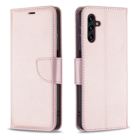 Funda de Cuero Cartera con Soporte Carcasa B06F para Samsung Galaxy A04s Oro Rosa