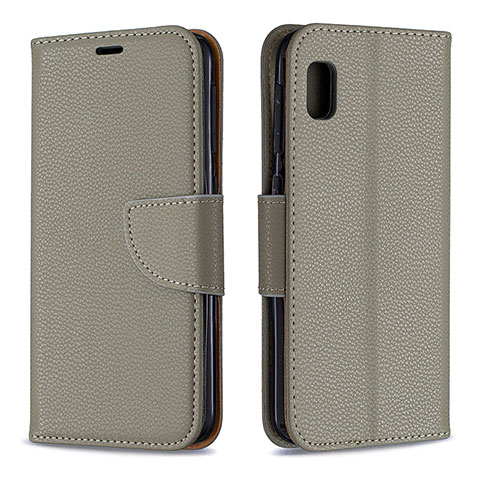 Funda de Cuero Cartera con Soporte Carcasa B06F para Samsung Galaxy A10e Gris