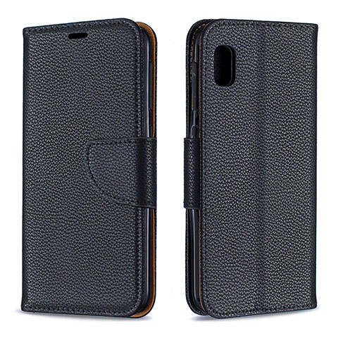 Funda de Cuero Cartera con Soporte Carcasa B06F para Samsung Galaxy A10e Negro