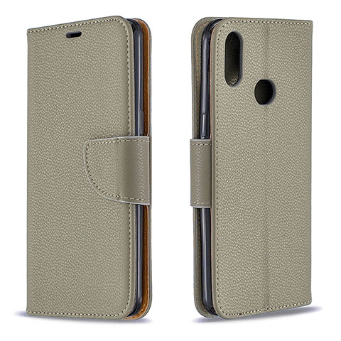 Funda de Cuero Cartera con Soporte Carcasa B06F para Samsung Galaxy A10s Gris