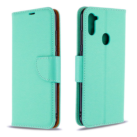 Funda de Cuero Cartera con Soporte Carcasa B06F para Samsung Galaxy A11 Verde