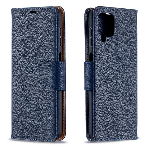 Funda de Cuero Cartera con Soporte Carcasa B06F para Samsung Galaxy A12 Azul