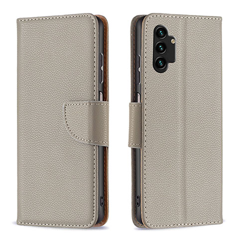 Funda de Cuero Cartera con Soporte Carcasa B06F para Samsung Galaxy A13 4G Gris