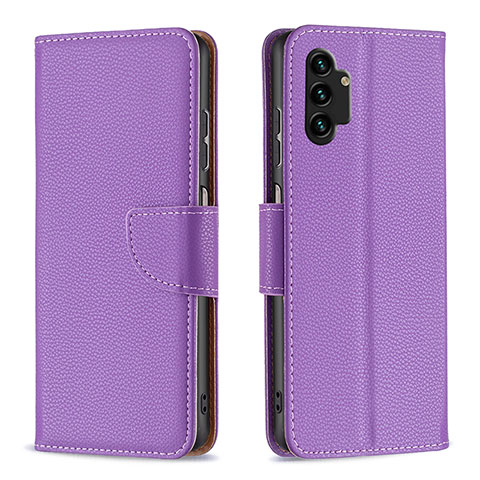 Funda de Cuero Cartera con Soporte Carcasa B06F para Samsung Galaxy A13 4G Morado