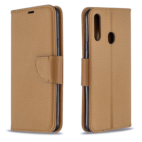 Funda de Cuero Cartera con Soporte Carcasa B06F para Samsung Galaxy A20s Marron