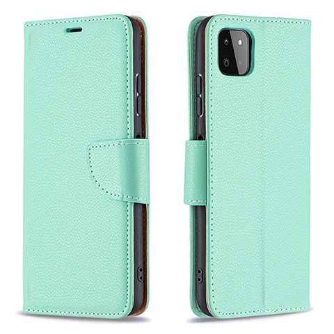 Funda de Cuero Cartera con Soporte Carcasa B06F para Samsung Galaxy A22 5G Verde