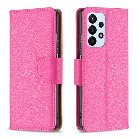 Funda de Cuero Cartera con Soporte Carcasa B06F para Samsung Galaxy A23 4G Rosa Roja