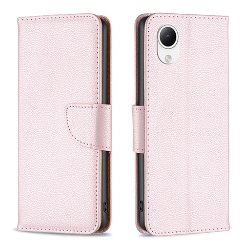 Funda de Cuero Cartera con Soporte Carcasa B06F para Samsung Galaxy A23 5G SC-56C Oro Rosa