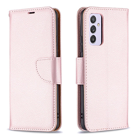 Funda de Cuero Cartera con Soporte Carcasa B06F para Samsung Galaxy A24 4G Oro Rosa