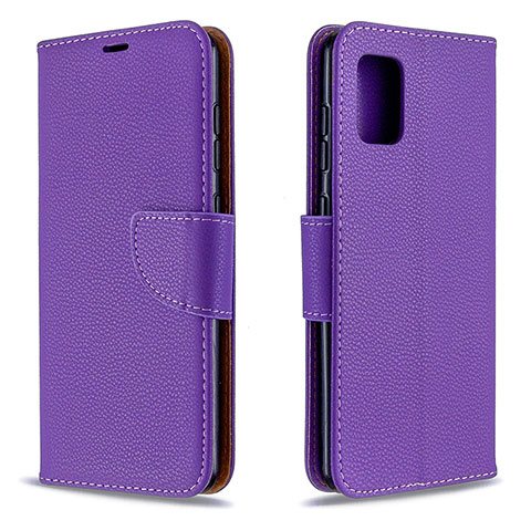 Funda de Cuero Cartera con Soporte Carcasa B06F para Samsung Galaxy A31 Morado