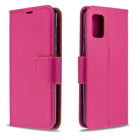 Funda de Cuero Cartera con Soporte Carcasa B06F para Samsung Galaxy A31 Rosa Roja