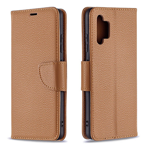 Funda de Cuero Cartera con Soporte Carcasa B06F para Samsung Galaxy A32 4G Marron