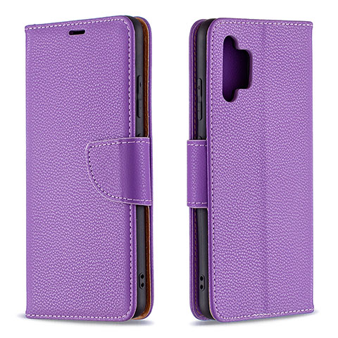 Funda de Cuero Cartera con Soporte Carcasa B06F para Samsung Galaxy A32 5G Morado