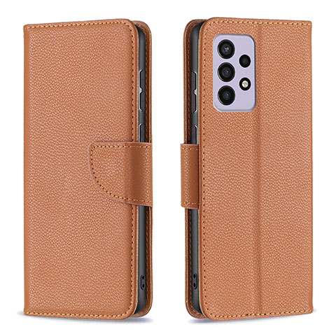 Funda de Cuero Cartera con Soporte Carcasa B06F para Samsung Galaxy A33 5G Marron