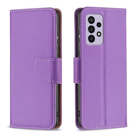 Funda de Cuero Cartera con Soporte Carcasa B06F para Samsung Galaxy A33 5G Morado