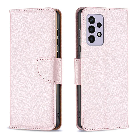 Funda de Cuero Cartera con Soporte Carcasa B06F para Samsung Galaxy A33 5G Oro Rosa