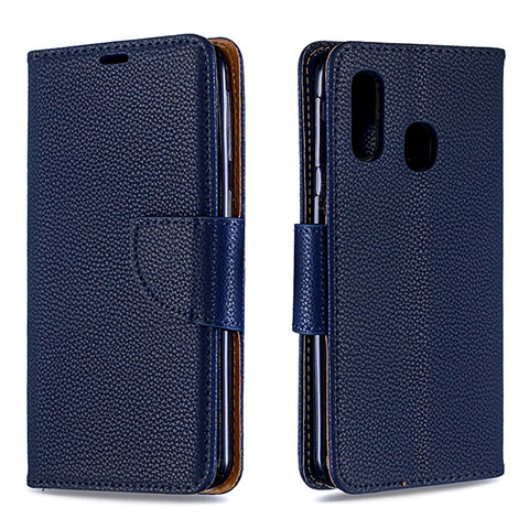 Funda de Cuero Cartera con Soporte Carcasa B06F para Samsung Galaxy A40 Azul