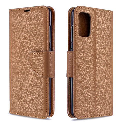 Funda de Cuero Cartera con Soporte Carcasa B06F para Samsung Galaxy A41 Marron